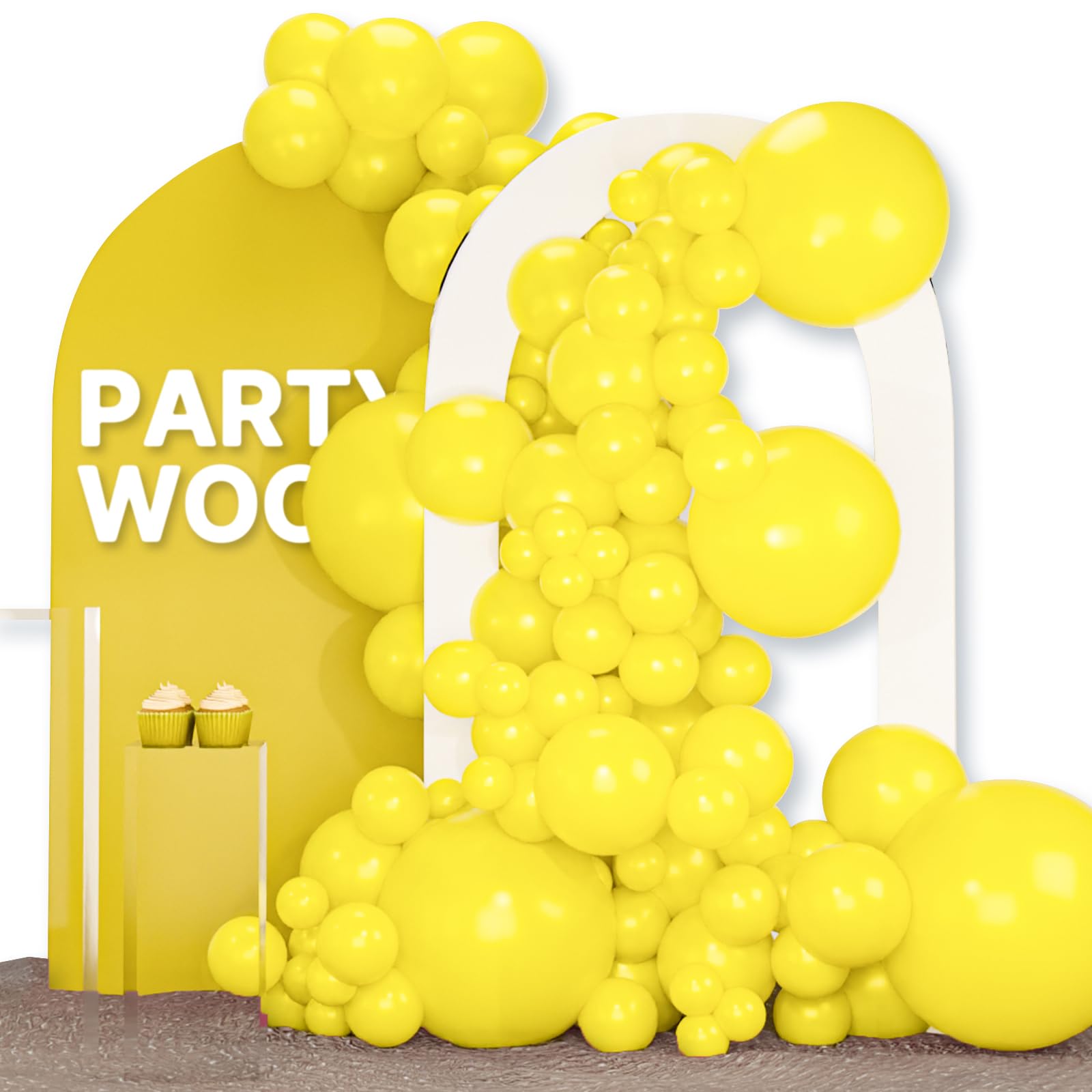 PartyWoo Yellow Balloons 120 pcs Yellow Balloons Different Sizes Pack of 18 12 10 5 Inch Balloon Arch Kit Yellow Balloon Garland for Graduation Easter Birthday Yellow Party Decorations Yellow-Y55