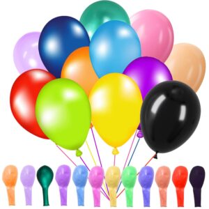 100 pcs balloons, 12 inch assorted colors balloons & 12 kinds of color balloons, latex balloons bulk for birthday, baby shower, wedding, family party