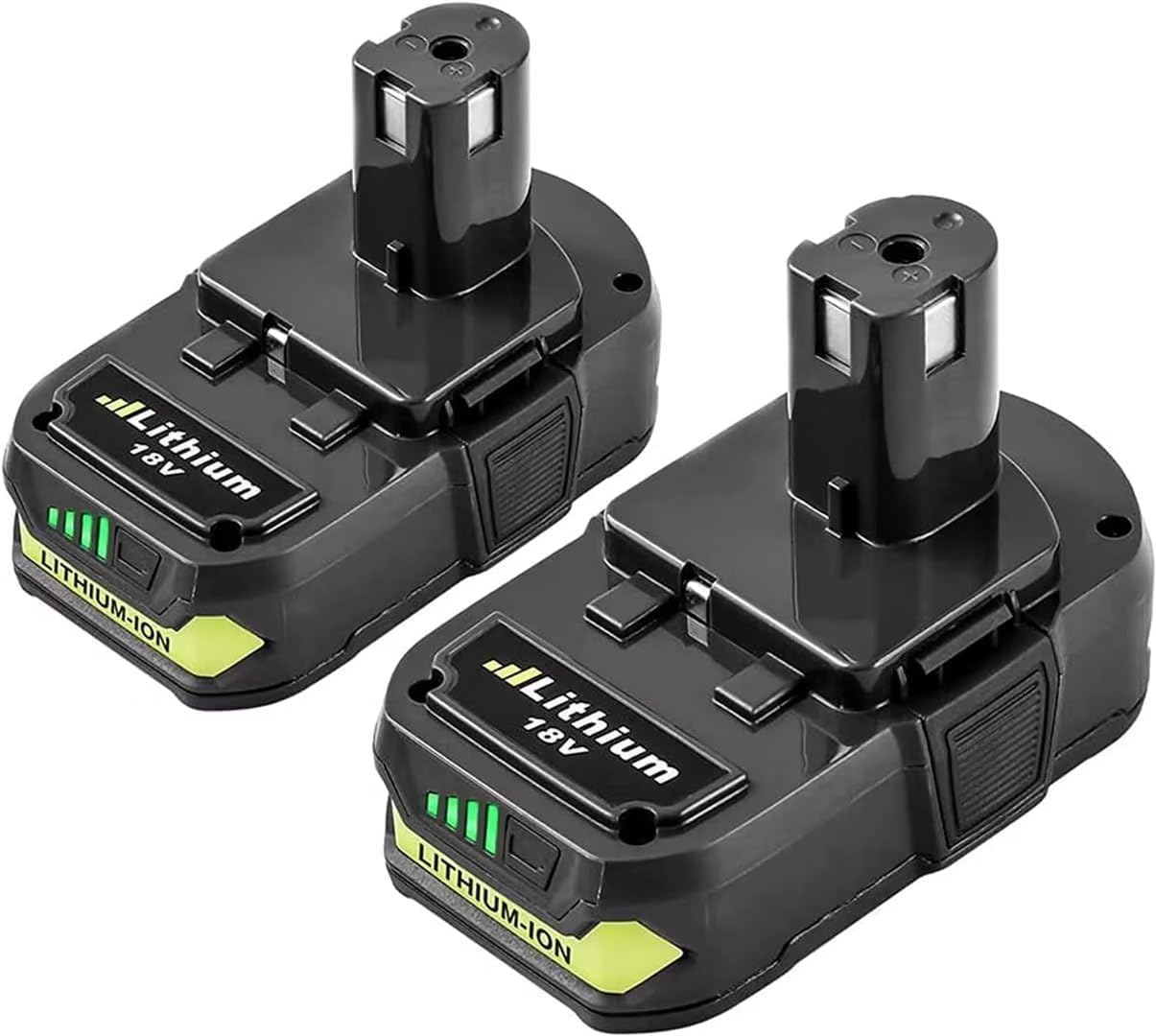 Ibanti P102 Replacement Battery for Ryobi 18V Battery P102 P103 P104 P105 P107 P108 P109 P122 Cordless Power Tools Compatible with Ryobi 18V Charger 2Packs 18V 3000mAh(Green)