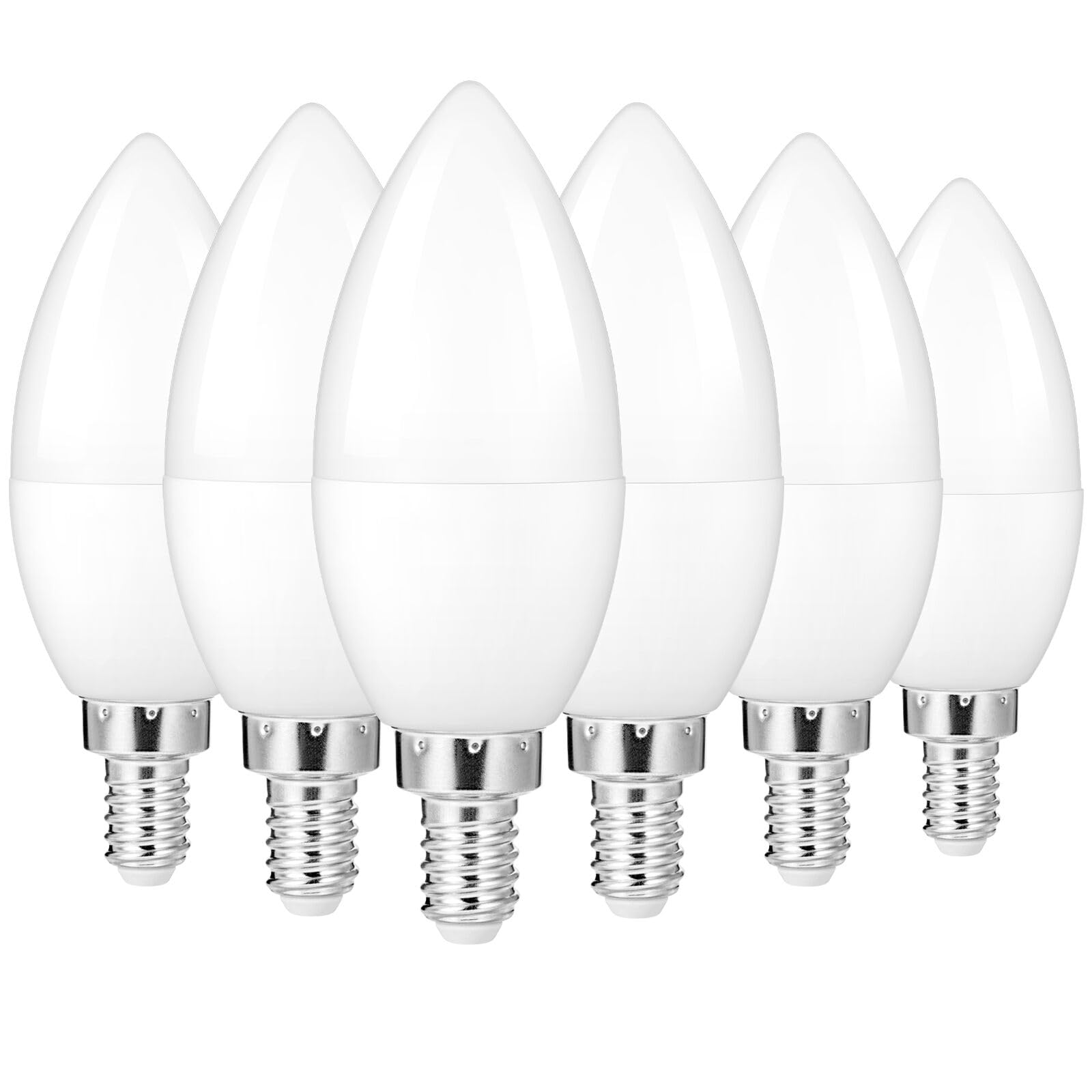 DIAMIAQ B11 LED Light Bulb E12 Candelabra Light Bulbs Daylight White Ceiling Fan Bulb Chandelier Bulbs Candle Bulbs for Ceiling Fan (6 Pack, Daylight White)