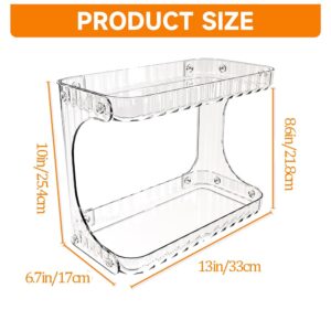 Wotendy Bathroom Countertop Organizer, 2-Tier Makeup Organizer Countertop, Acrylic Cosmetics Skincare Organizer Storage for Bathroom, Kitchen, Living Room, Bedroom, Dressing Table (Clear)