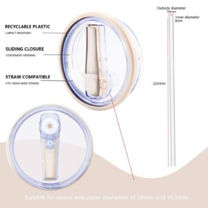 Replacement 40oz Leak Proof Tumbler Lid With Straw - Fit For Stanley 40oz 64oz Adventure Quencher and Quencher 2.0 Tumbler (Cream, 40oz)