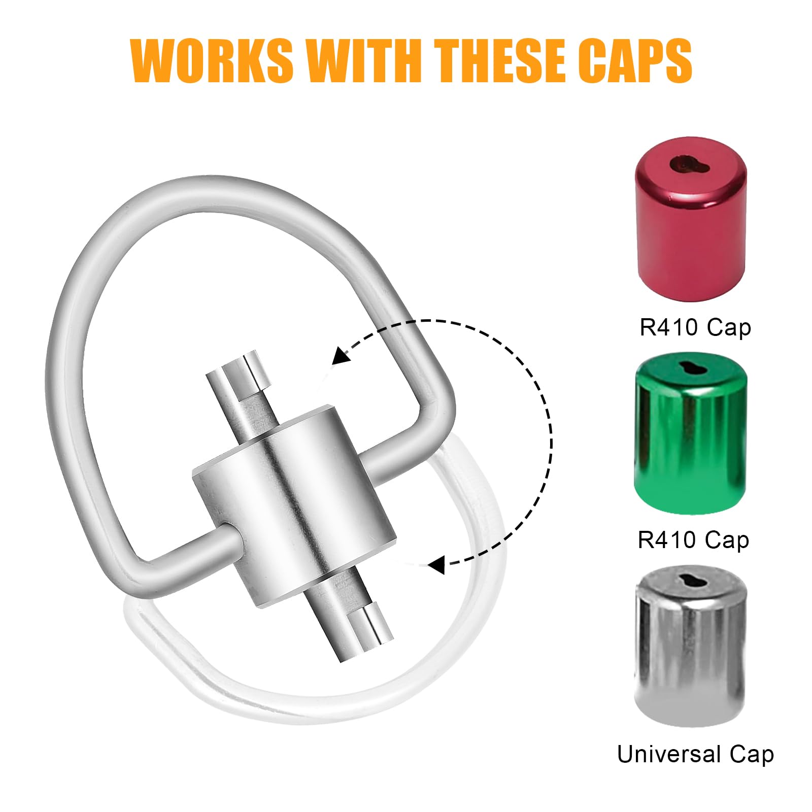 HVAC Refrigerant Locking Cap Key，Versatile HVAC service tools – Essential for Secure Installation and Removal of 410A and R22 Refrigerant Safety Caps