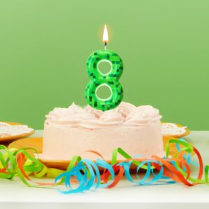 Conelist Pixel Birthday Cake Candle Decoration Dynamite Green Pixel Print Themed Birthday Candles Numeral Birthday Cake Topper for Boy Girl Pixel Game Party Decoration Supplies(Number 8)