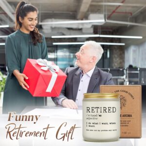 Happy Retirement Gift for Women Men, Teacher Nurse Retirement Gift Ideas, Funny Retirement Candle, Goodbye Farewell Gifts for Coworker Boss, Retirement Decorations