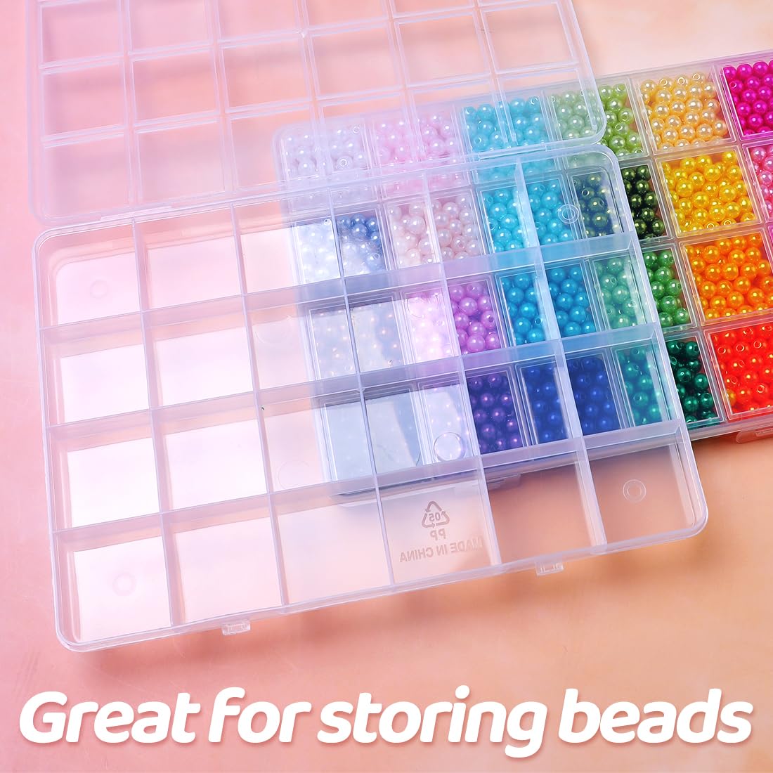 Bead Organizer, Clean Organizer Box, 24 Grids Beading Storage, Craft Organizers and Storage