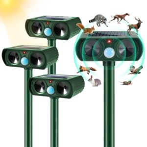 jahy2tech ultrasonic animal repellent deer repellent sonic cat repellent outdoor motion activated cat deterrent solar animal repeller waterproof, repel raccoon rabbit fox squirrel out of yard, green