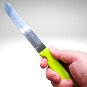 Generic Round Tip Knife, Blunt Knife, Rounded Tip Knives for Cutting Fruit and Vegetable, Smooth Sharp Blade, Safety Knife (Green)