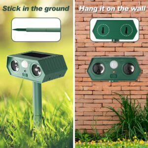 LittleMax Mole Repellent Solar Powered 2 Speaker, Sonic Gopher Repellent Outdoor Mole Deterrent for Yard Chipmunk Repellent Groundhog Repellent Vole Stake Mole Scram Solar Animal Repeller for Lawn