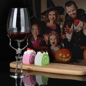 Kimpoant Halloween Skull Wine Glass - Skeleton Ghost Hand Wine Glass- Halloween Parties and Events, Skull Wine Glass, Halloween Drinking Glasses, Skeleton Hand Goblet (A1)