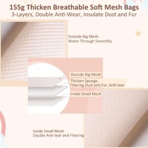 Britier 4pcs 155g Thicken Mesh Laundry Bags, 3-layer Anti-Tear Breathable Mesh, Gentle Washing Delicates, Insulate Dust & Fur in Washing Machine, 4-Size Lingerie Bag for Baby Clothes, Sock, Blanket.