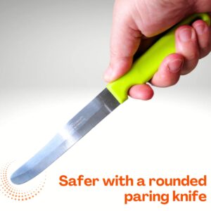 Generic Round Tip Knife, Blunt Knife, Rounded Tip Knives for Cutting Fruit and Vegetable, Smooth Sharp Blade, Safety Knife (Green)