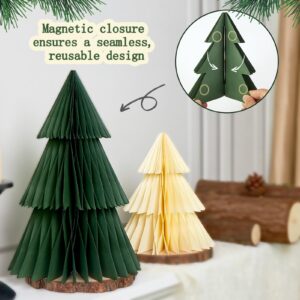 Homarkable 4 Pcs Paper Christmas Tree, Paper Christmas Ornaments, 3D Honeycomb Xmas Paper Trees, Christmas Party Decorations, Christmas Holiday, Christmas Centerpiece