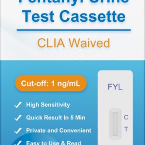 5 Pack-FIRSTVIEW Fentanyl Test Strip in Urine Test Cassette for Rapid Test, Easy to Read Urine Test Results at Home