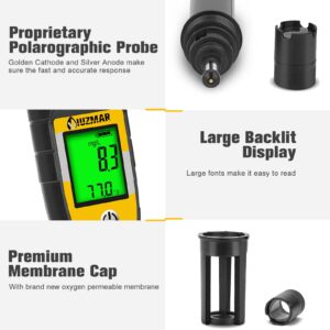 UIUZMAR Digital Dissolved Oxygen Meter Portable Dissolved Oxygen Test Kit with 3.6ft Electrode for Ponds Aquarium Aquaculture Do Meter for Water Fish Tank with Measuring Range 0.0‑40.0 Mg/L