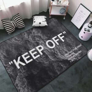 Keep Off Area Rug Black Gray Rug Modern 3D Printing Carpet Large Popular Anti- Slip Floor Mats for Livingroom Bedroom Playroom Office 3' x 4'