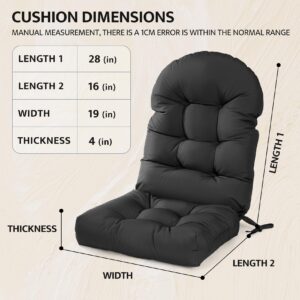 mudilun Outdoor Adirondack Chair Cushion High Weather Resistant Tufted Waterproof Lounge Cushion Anti-Slip Thickened High Back Patio Seat Pads