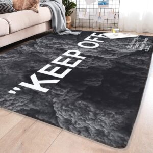 Keep Off Area Rug Black Gray Rug Modern 3D Printing Carpet Large Popular Anti- Slip Floor Mats for Livingroom Bedroom Playroom Office 3' x 4'