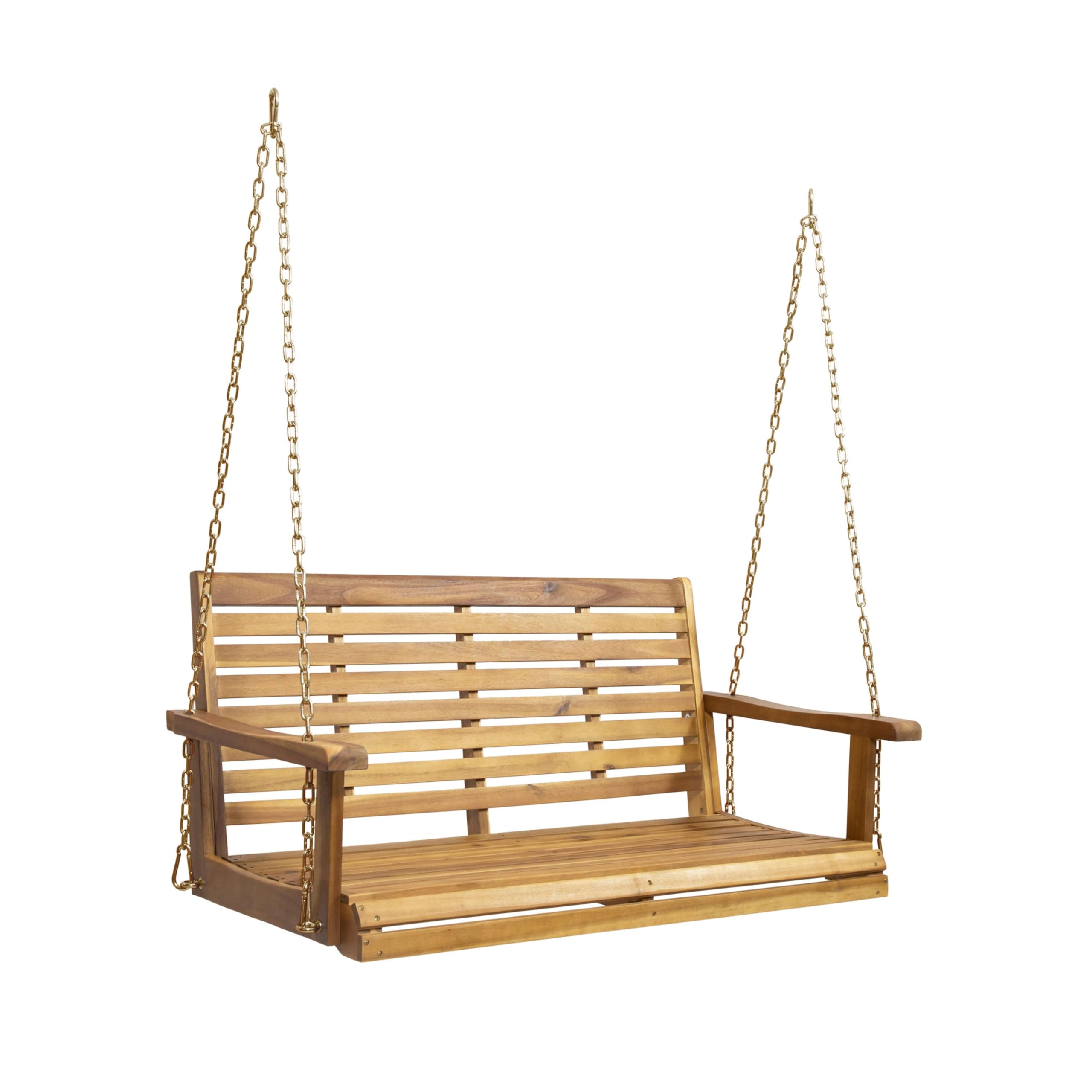 Christopher Knight Home Outdoor Acacia Wood Porch Swing,Brown/Teak