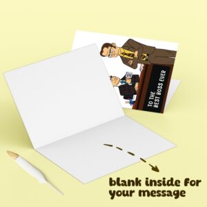 Funny Office Boss Day Card for Best Boss, Office Michael Boss Card, Office Dwight Boss Card, To The Best Boss Ever Thank You Card for Him Her