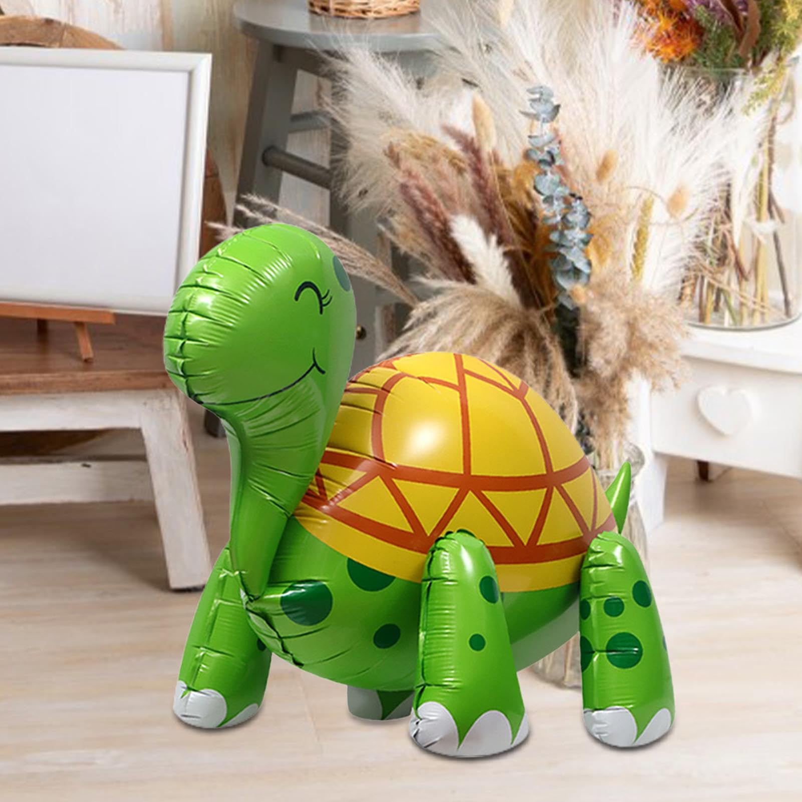 chrox Turtle Balloons - Decorative Turtle Cute Balloon | Inflatable Foil Turtles Walking Balloons | Turtle Themed Decorations | Large Smiling Sea Turtle Balloon For Animal Zoo Theme Baby Shower