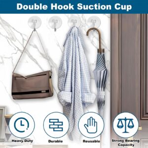 42 Pcs Suction Cups with Hooks - 1.78 inch Clear Plastic Sucker Hooks for Glass Window Wall, Utility Hooks Hangers for Christmas Festivals Parties Theme Carnival Decoration Door Bathroom Kitchen