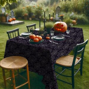 ATFUNSHOP Halloween Tablecloth 4 Packs 54X108 Diposable Plastic Tablecover Spider Web Green