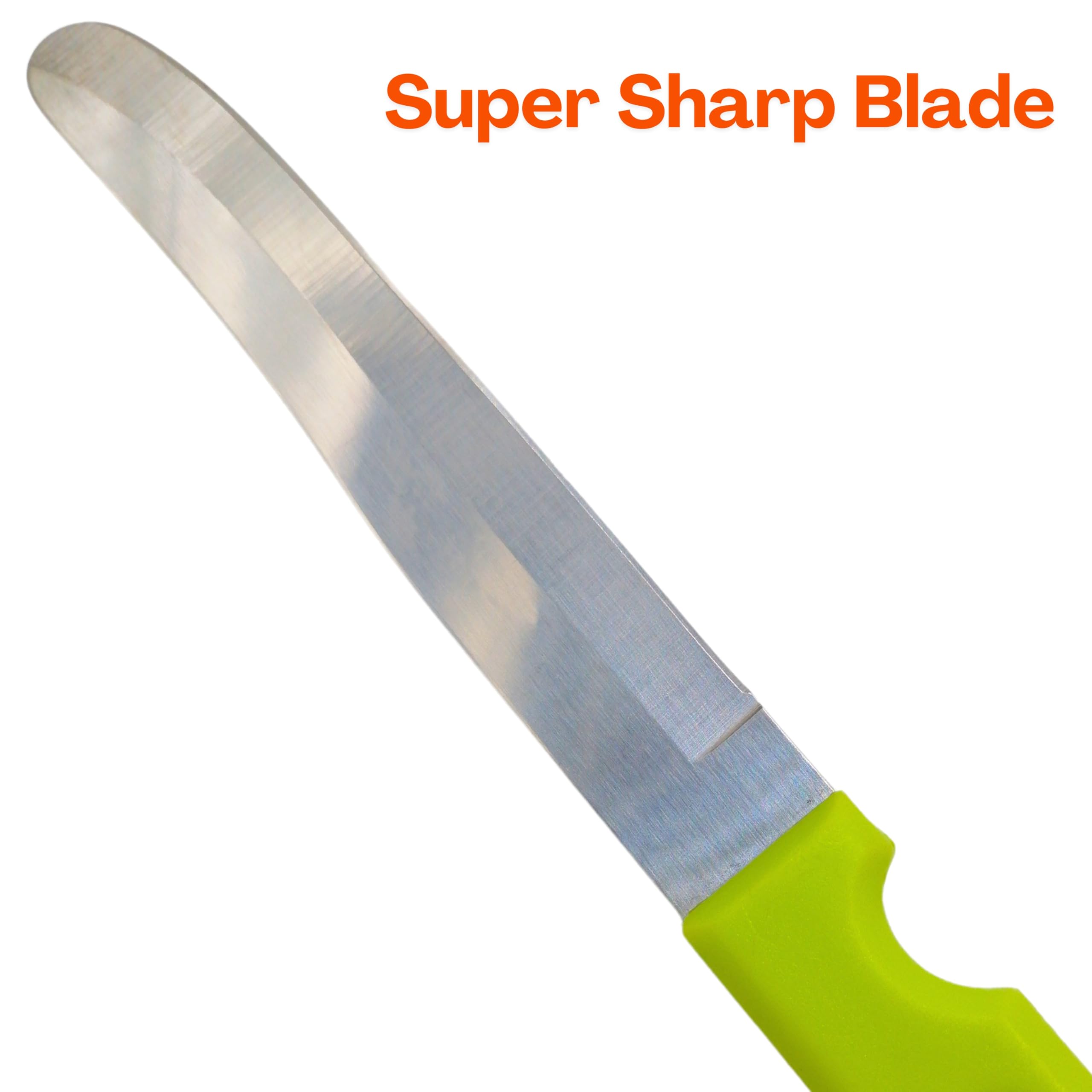 Generic Round Tip Knife, Blunt Knife, Rounded Tip Knives for Cutting Fruit and Vegetable, Smooth Sharp Blade, Safety Knife (Green)