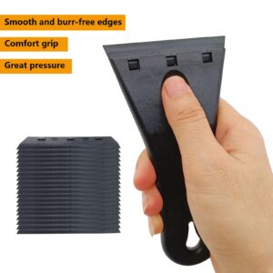 Plastic Razor Blade Scraper Kit with Big Blade for Adhesive, Stickers, Labels, Paint, and Decal Removal on Windows and Glass (Black)