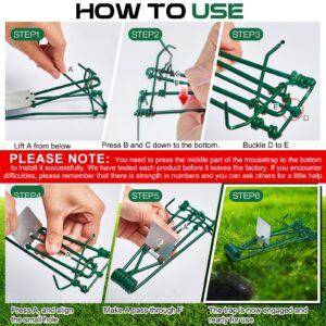 Qualirey 8 Pcs Gopher Trap with Chain Mole Trap Green Stainless Steel Weather Resistant Gopher Trap Gopher Killer Vole Trap for Lawn Garden Farm Outdoor