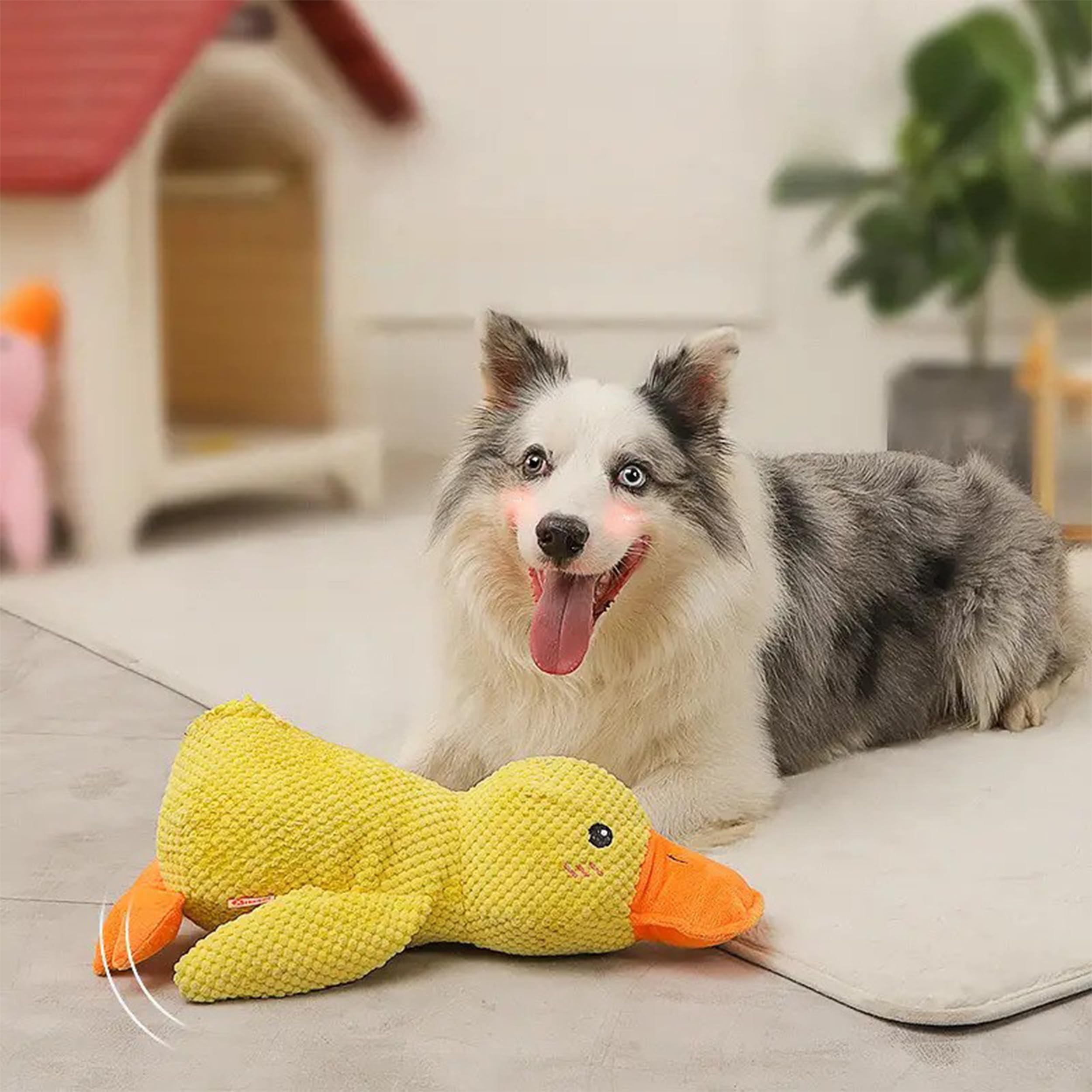 Mr Mower Parts Daisy Dog Calming Duck Toy, Calming Pillow Dog Toy Calming Duck Dog Toy, Dog Duck Toy with Quacking Sound for Indoor Dog (Yellow) (Small - 9")