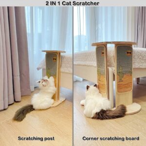 FuneeTop 2 in 1 Corner Cat Scratcher, Foldable Cat Scratching Board for Indoor Cats, 25 Inch Cat Scratching Post, Protecting Furniture Wall Corner Cat Scratcher