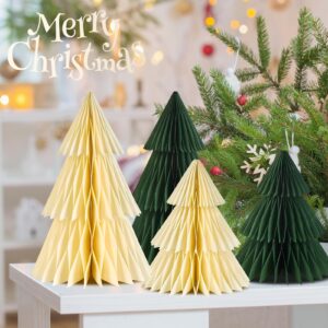 Homarkable 4 Pcs Paper Christmas Tree, Paper Christmas Ornaments, 3D Honeycomb Xmas Paper Trees, Christmas Party Decorations, Christmas Holiday, Christmas Centerpiece