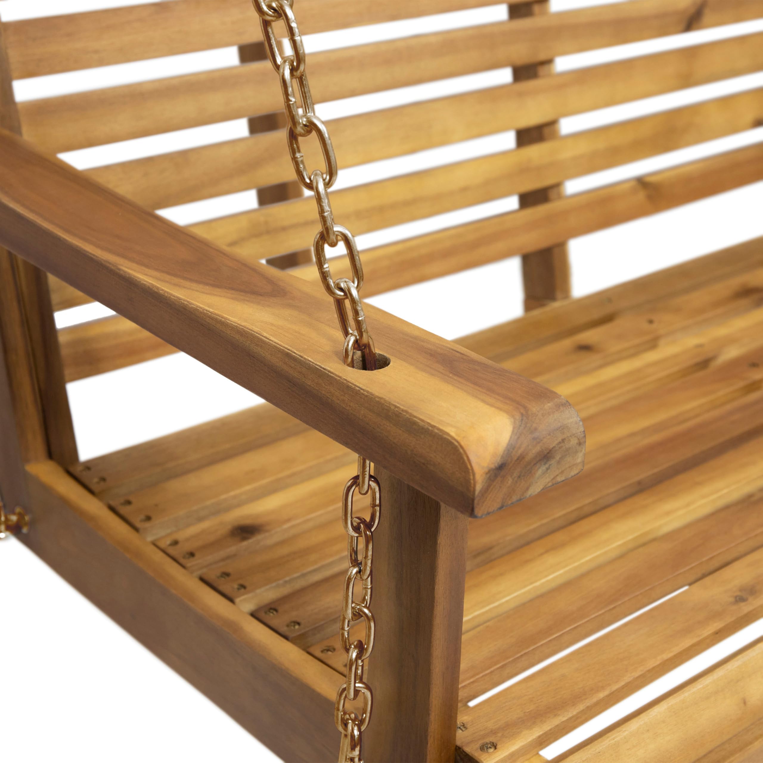 Christopher Knight Home Outdoor Acacia Wood Porch Swing,Brown/Teak