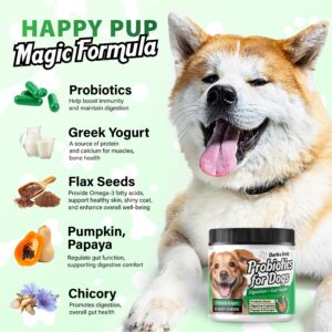 Charlie & Buddy Pet Probiotics for Dogs Aid Gut Flora, Dog Probiotics for Digestive Health with Digestive Enzymes, Pumpkin, and Papaya for Upset Stomach, 90 Soft Probiotic Chews for Dogs, Duck Flavor