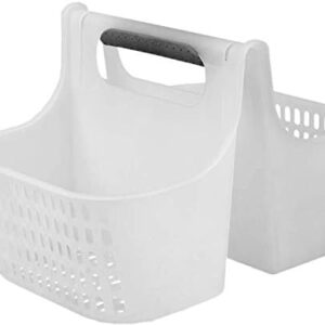 2-Compartment Soft Grip Plastic Shower Caddy Organizer With Handle, Shower Caddy Dorm, Bathroom Caddy For Shower Basket, Small Shower Caddy Portable Shower Caddy/Dorm Shower Caddy Plastic, Bath Caddy