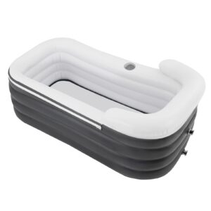 Portable Bathtub, 48 * 20.47 * 17.7 In 50.2gal Capacity Inflatable Bathtub Adults, Foldable Free-Standing Ice Bath Tub with Electric Air Pump, Adult Spa Bathtub for Living Rooms Rvs etc