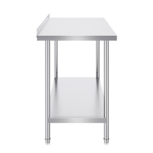 VEVOR 24 x 48 x 36 Inch Stainless Steel Work Table, Commercial Food Prep Worktable Heavy Duty Prep Worktable, Metal Work Table with Adjustable Height for Restaurant, Home and Hotel