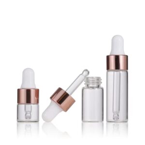 50 Pcs Mini Glass Dropper Bottle 1ml Clear Glass Dropper Bottles for Essential Oil, Sample Containers,Perfume Liquid