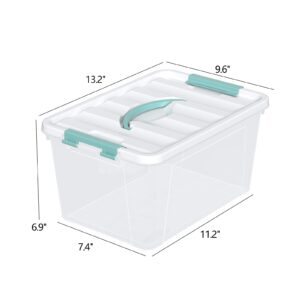 AnnkkyUS 6 Pack 14 Quart Clear Storage Bins with Lids, Plastic Latching Storage Box