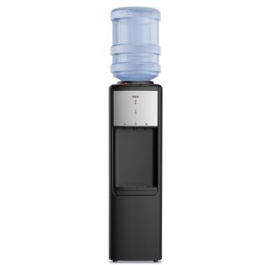 vecys hot and cold top load water cooler dispenser, 3 or 5 gallon with child safety lock, built-in refrigerating compressor and 304 stainless steel water tank