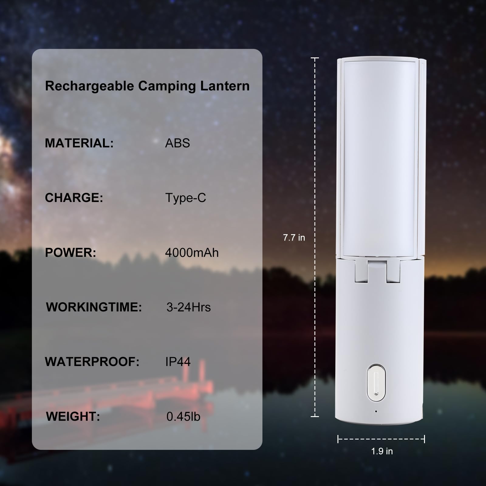 Koitmy Rechargeable Camping Lantern Potable Camping Light IP44 Waterproof Camping Essentials Survival Kit Emergency Tent Light for Outdoor Hurricane Hiking Fishing Home Power Outages