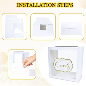 FALIZIFU White Card Box, Gift Card Box Holder Clear Card Box for Wedding Receptions, Retirements, Birthdays Party, Bridal & Baby Showers, Anniversaries