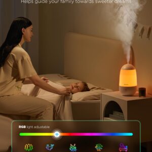 GoveeLife Smart Mini Humidifier for Baby Nursery, Top Fill Cool Mist Humidifier with Scent Diffuser & Nightlight, Built-in Sensor, Works with Alexa, Ultrasonic Humidifiers for Home, Bedroom and Plants