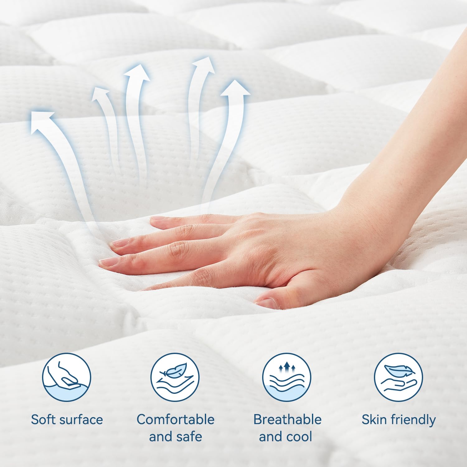 TERISTE 5 Inch King Mattress Breathable Gel-Memory Foam Plus Pillowtop Mattress, Cool and Skin-Friendly, Fiberglass Free, Mattress in a Box, CertiPUR-US® Certified, Safe and Worry-Free