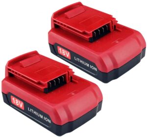 2 pack 3.0ah pc18blx 18v replacement battery for porter cable 18v battery pc18bl pc18b-2 compatible with porter cable 18v lithium battery pc18blex pcc489n pc188 power tools (red)