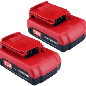 2 Pack 3.0Ah PC18BLX 18V Replacement Battery for Porter Cable 18V Battery PC18BL PC18B-2 Compatible with Porter Cable 18V Lithium Battery PC18BLEX PCC489N PC188 Power Tools (Red)