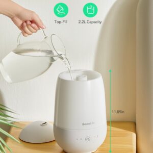 GoveeLife Smart Mini Humidifier for Baby Nursery, Top Fill Cool Mist Humidifier with Scent Diffuser & Nightlight, Built-in Sensor, Works with Alexa, Ultrasonic Humidifiers for Home, Bedroom and Plants