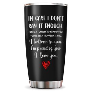 muilzon anniversary wedding, christmas, valentines day, birthday gifts for her, him - romantic gifts for wife, girlfriend, couples - gifts for boyfriend, husband - black tumbler 20oz