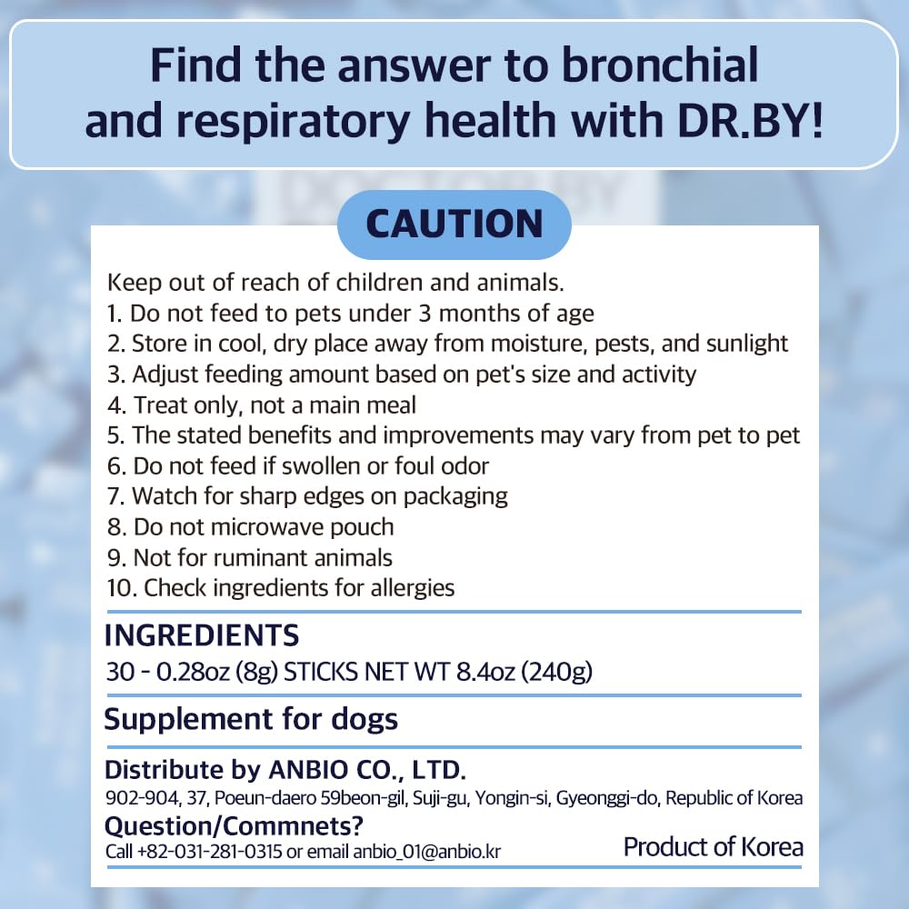 DoctorBy Breath Bronchial Supplements for Dogs for Dry, Wet & Barkly Pet Cough